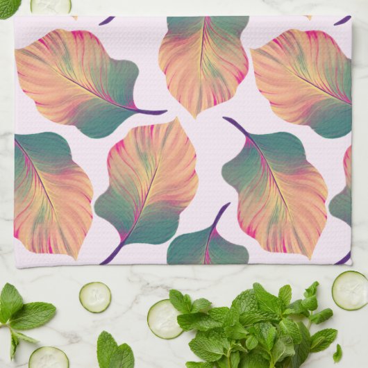 Canna Tropicanna Leaves in Pastel Theedoek (Gevouwen)