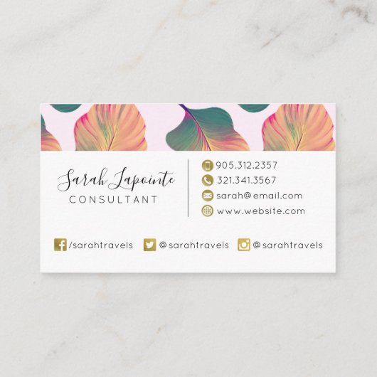 Canna Tropicanna Leaves in Pastel Visitekaartje (Achterkant)