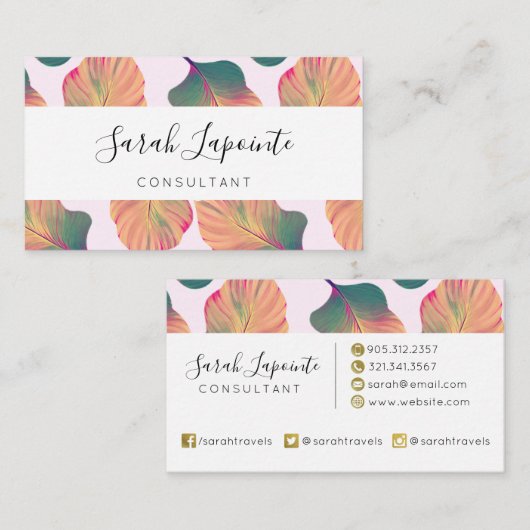 Canna Tropicanna Leaves in Pastel Visitekaartje (Voorkant / Achterkant)