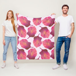 Canna Tropicanna Leaves in Pink Fleece Deken