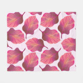 Canna Tropicanna Leaves in Pink Fleece Deken (Voorkant (Horizontaal))