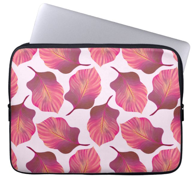 Canna Tropicanna Leaves in Pink Laptop Sleeve (Voorkant)