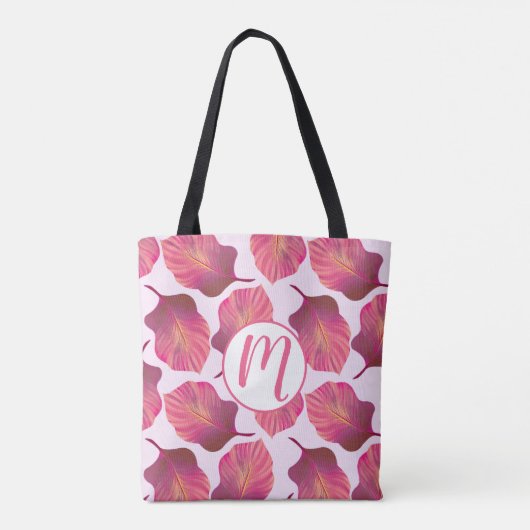 Canna Tropicanna Leaves in Pink Tote Bag (Achterkant)