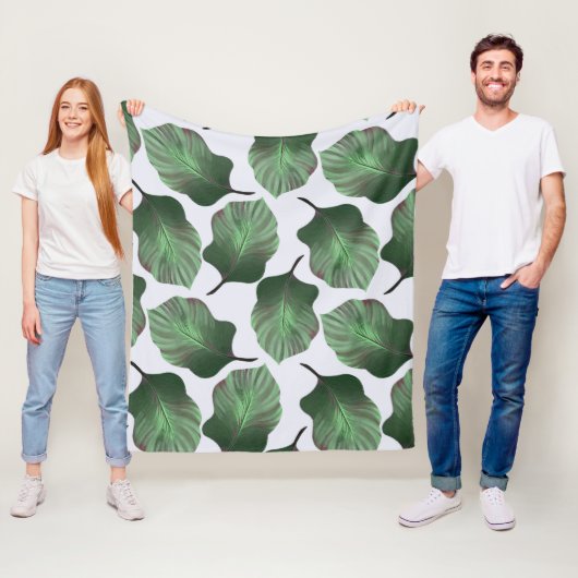 Canna Tropicanna Tropical Leaves, Green Fleece Deken (In situ)