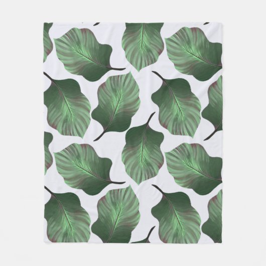 Canna Tropicanna Tropical Leaves, Green Fleece Deken (Voorkant)