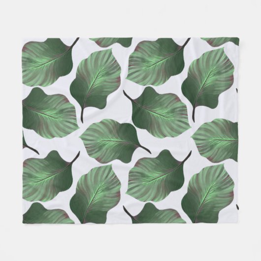 Canna Tropicanna Tropical Leaves, Green Fleece Deken (Voorkant (Horizontaal))