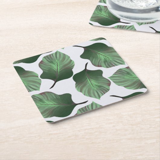 Canna Tropicanna Tropical Leaves, Green Kartonnen Onderzetters (Schuin)