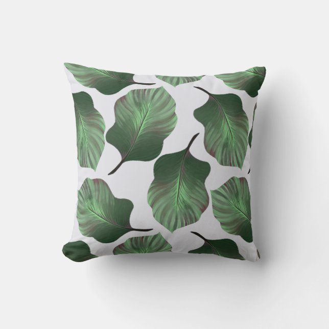 Canna Tropicanna Tropical Leaves, Green Kussen (Voorkant)