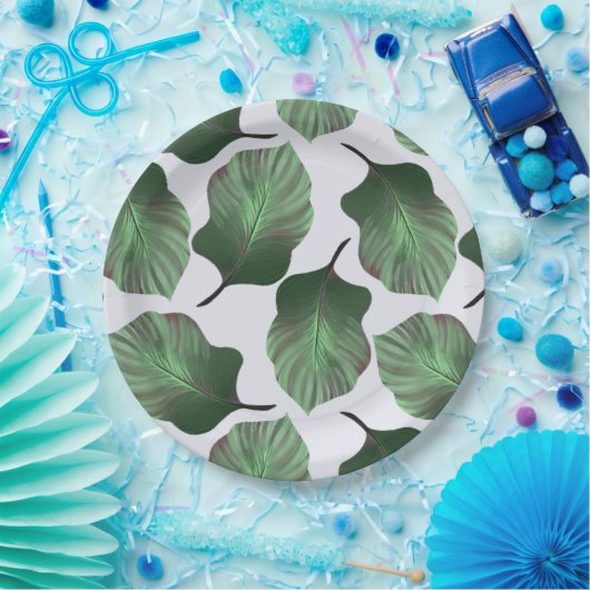 Canna Tropicanna Tropical Leaves, Green Papieren Bordje (Feest)