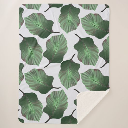 Canna Tropicanna Tropical Leaves, Green Sherpa Deken (Voorkant)