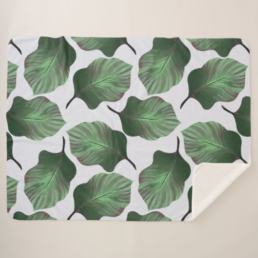 Canna Tropicanna Tropical Leaves, Green Sherpa Deken (Voorkant (horizontaal))