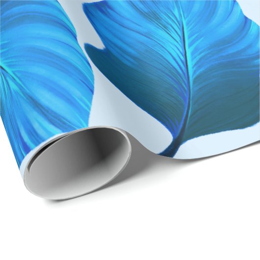 Canna Tropicanna Tropical Leaves in Blue Cadeaupapier (Rol Hoek)