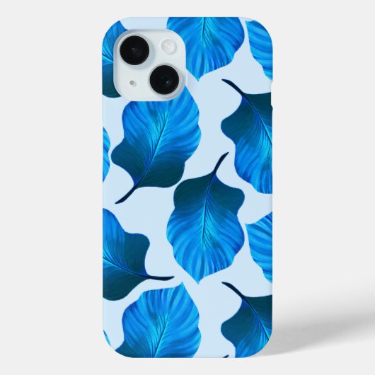 Canna Tropicanna Tropical Leaves in Blue Case-Mate iPhone Case (Achterkant)