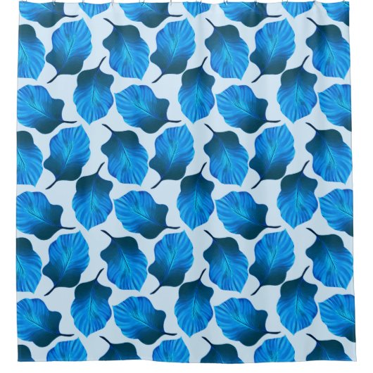 Canna Tropicanna Tropical Leaves in Blue Douchegordijn (Voorkant)