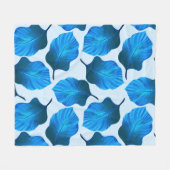 Canna Tropicanna Tropical Leaves in Blue Fleece Deken (Voorkant (Horizontaal))