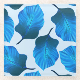 Canna Tropicanna Tropical Leaves in Blue Glazen Onderzetter