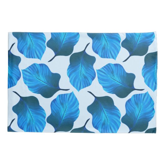 Canna Tropicanna Tropical Leaves in Blue Kussensloop (Achterkant)