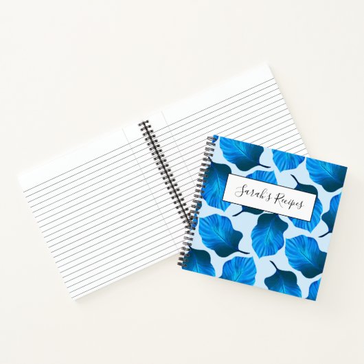 Canna Tropicanna Tropical Leaves in Blue Notitieboek (Binnen)