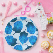 Canna Tropicanna Tropical Leaves in Blue Papieren Bordje (Feest)