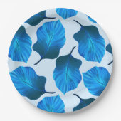 Canna Tropicanna Tropical Leaves in Blue Papieren Bordje (Voorkant)