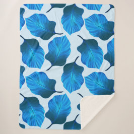 Canna Tropicanna Tropical Leaves in Blue Sherpa Deken