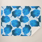 Canna Tropicanna Tropical Leaves in Blue Sherpa Deken (Voorkant (horizontaal))