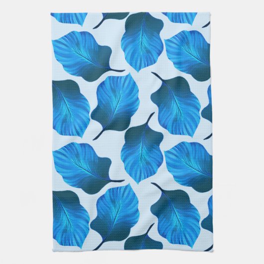 Canna Tropicanna Tropical Leaves in Blue Theedoek (Verticaal)