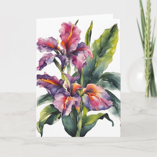 Canna - Watercolor flowers Kaart (Voorkant)