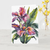 Canna - Watercolor flowers Kaart (Gele Bloem)