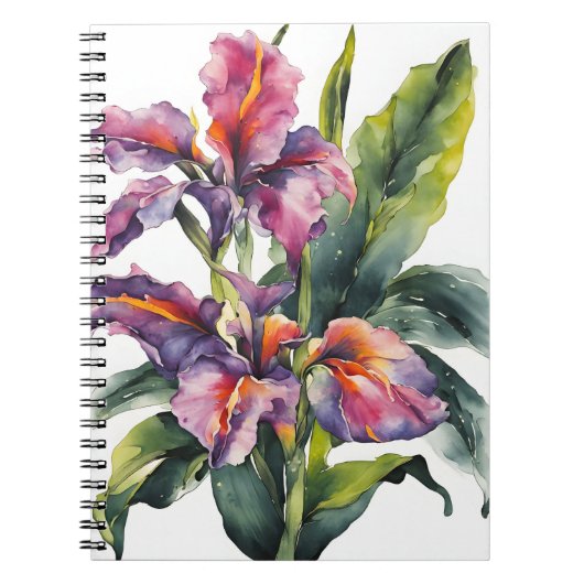 Canna - Waterverf bloemen Notitieboek (Voorkant)