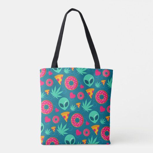Cannabis en Aliens Tote Bag (Achterkant)