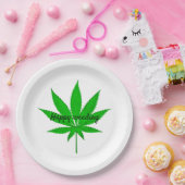 Cannabis, Happy Weeding Wedding Pun Papieren Bordje (Feest)