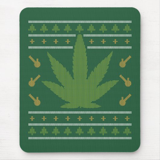 Cannabis Ugly Sweater Muismat (Voorkant)