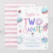 Canndy Donut Two Sweet 2e verjaardag Girl Kaart (Voorkant / Achterkant)