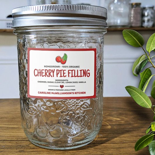 Canned Cherries Food Label Voedselcontainer Etiket