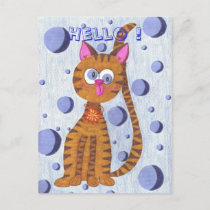 Cannelle de kat "Hallo!" briefkaart