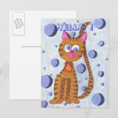 Cannelle de kat "Hallo!" briefkaart (Voorkant / Achterkant)