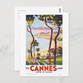  Cannes aan de Franse Rivièra Reisposter Briefkaart (Voorkant / Achterkant)