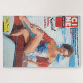 Cannes Beach Babe, stijl van 60. Legpuzzel (Horizontaal)