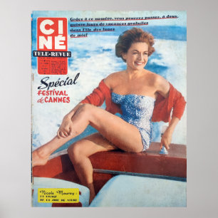 Cannes Beach Babe, stijl van 60. Poster