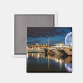 Cannes city at night port uitzicht magneet (Voorkant / Achterkant)