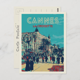 Cannes Cote d'Azur France, uitzicht retro van Croi Briefkaart