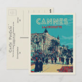 Cannes Cote d'Azur France, uitzicht retro van Croi Briefkaart (Voorkant / Achterkant)