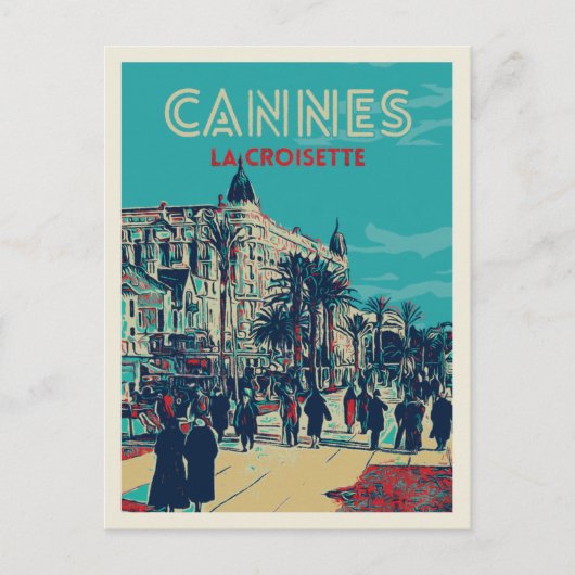 Cannes Cote d'Azur France, uitzicht retro van Croi Briefkaart (Voorkant)