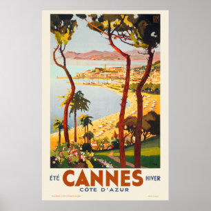 Cannes - Côte d'Azur France Vintage Poster 1935
