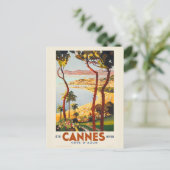 Cannes - Côte d'Azur France Vintage Poster 1935 Briefkaart (Staand voorkant)