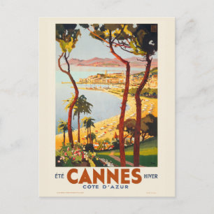 Cannes - Côte d'Azur France Vintage Poster 1935 Briefkaart