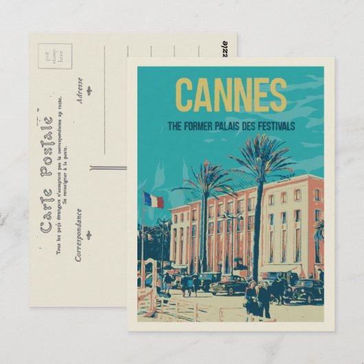 Cannes Cote d'Azur Frankrijk, Palais des Festivals Briefkaart (Voorkant / Achterkant)