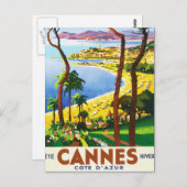 Cannes Cote D'Azur Frans reisbureau Briefkaart (Voorkant / Achterkant)