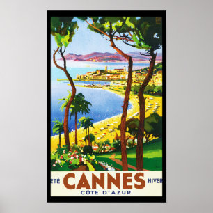 Cannes Cote D'Azur Frans reisbureau Poster